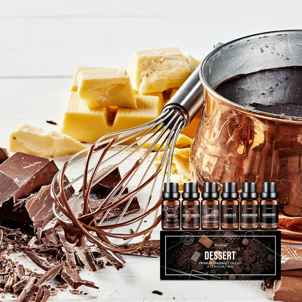 Dessert Scent Fragrance Oil Set（6 x 10 ML） | Scented Oil for Soap & Candle Making, Essential Oils for