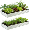 8x4x1ft(2 PCS) Galvanized Raised Garden Bed,Outdoor Planter Box Metal Patio Kit Planting Bed for Vegetables Flowers