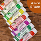 24 Pack Natural Lip Balm for Dry Lips - Moisturizing Bulk Stocking