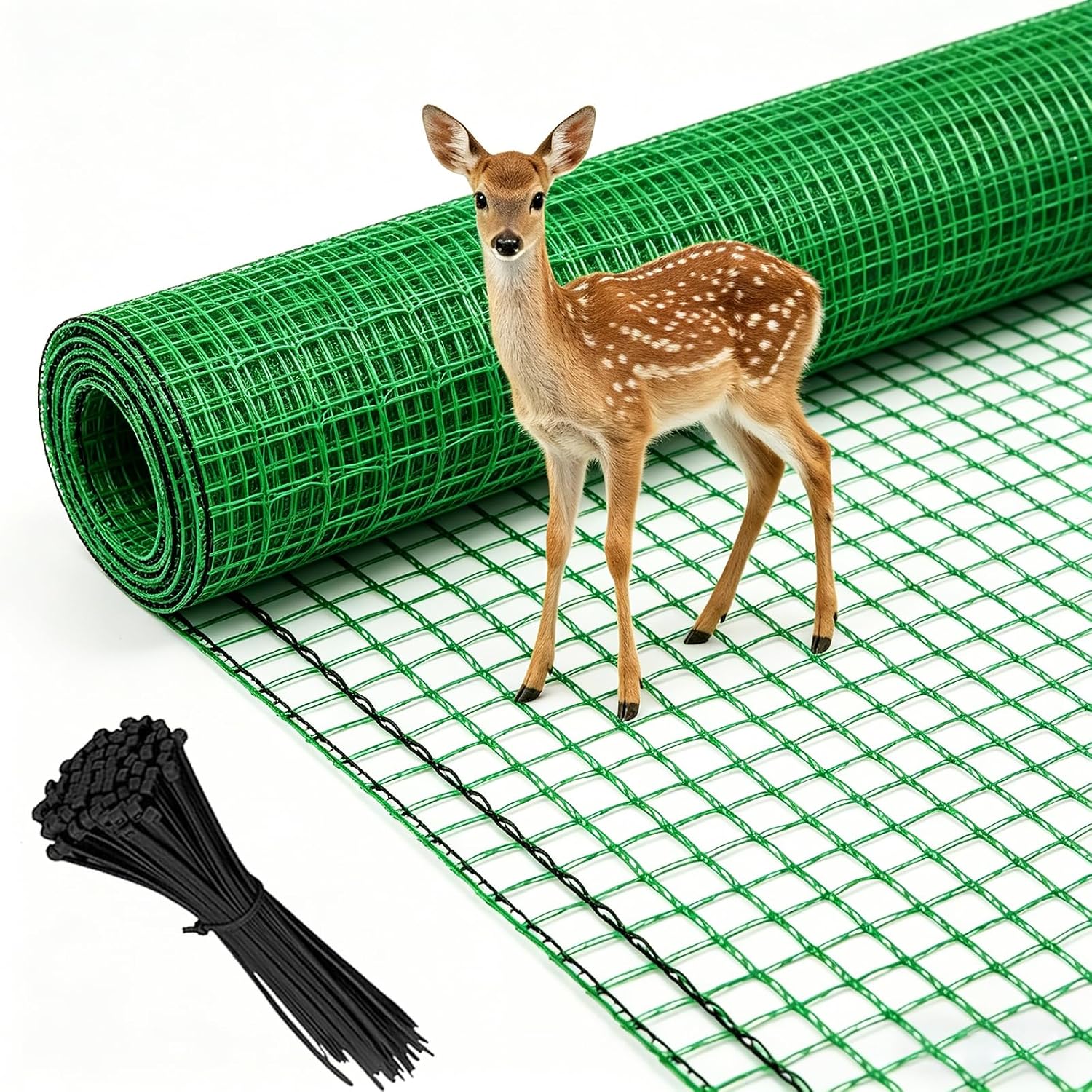 6.6x100ft Plastic Mesh Fencing,0.4in Mesh Deer Fence