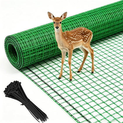 6.6x100ft Plastic Mesh Fencing,0.4in Mesh Deer Fence