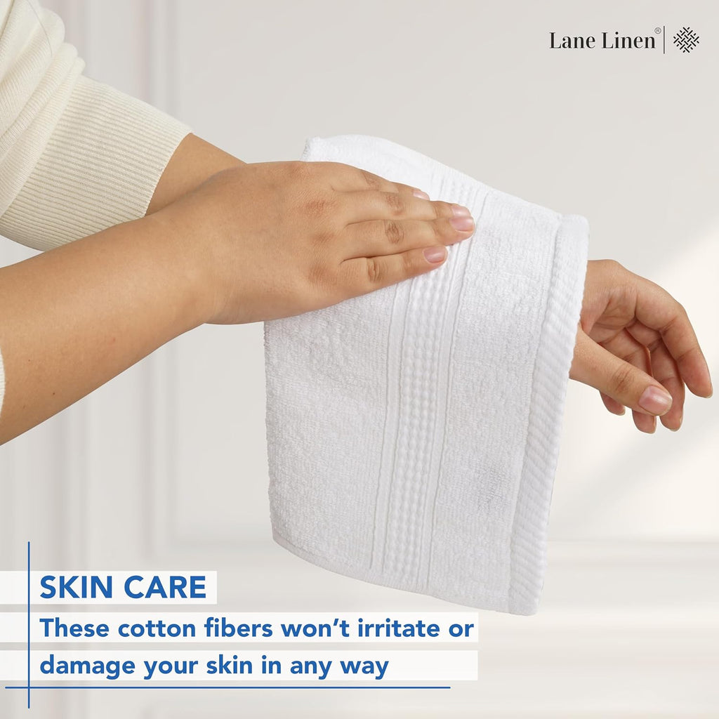 12 PC Wash Cloths Bathroom Set -100% Cotton Highly Absorbent Washcloths Bulk, Premium Spa & Hotel Quality Wash