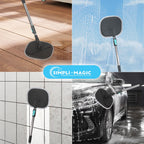 360° Square Spin Mop and Bucket System – Dual Compartment, Separate Clean & Dirty Water – 3 High-Absorbent Microfiber