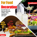 Squeeze Bottles for Sauces,Leak-Proof Condiment Dispenser, BPA-Free Kitchen Restaurant Squeeze Bottle Set with Wide
