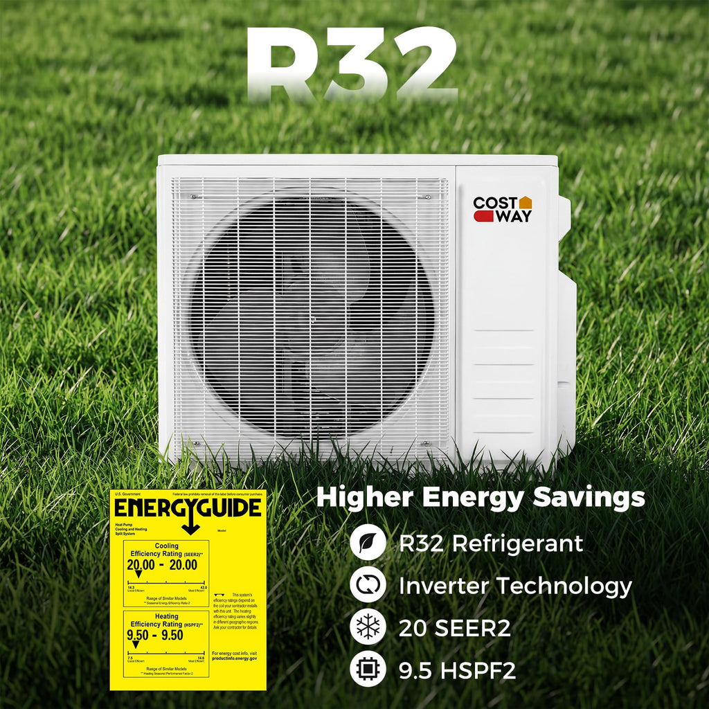 28K Tri 3 Zone Mini Split AC/Heating System