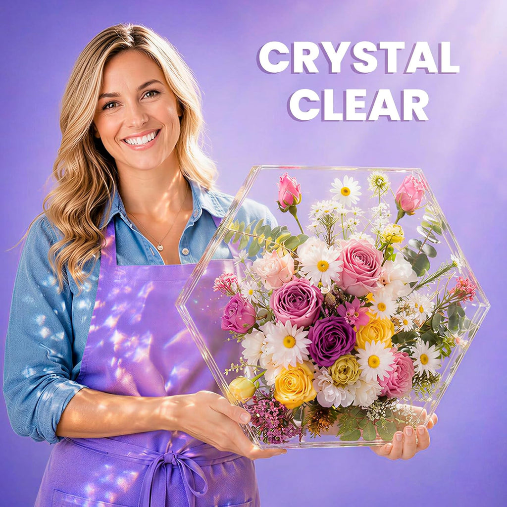 34oz Crystal Clear Epoxy Resin, Casting Resin for Beginners | 2 Part Resin and Hardener for Crafts, Bubble Free & Low