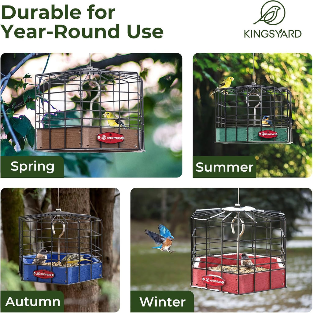Squirrel Proof Platform Bird Feeder, Metal Mesh Tray