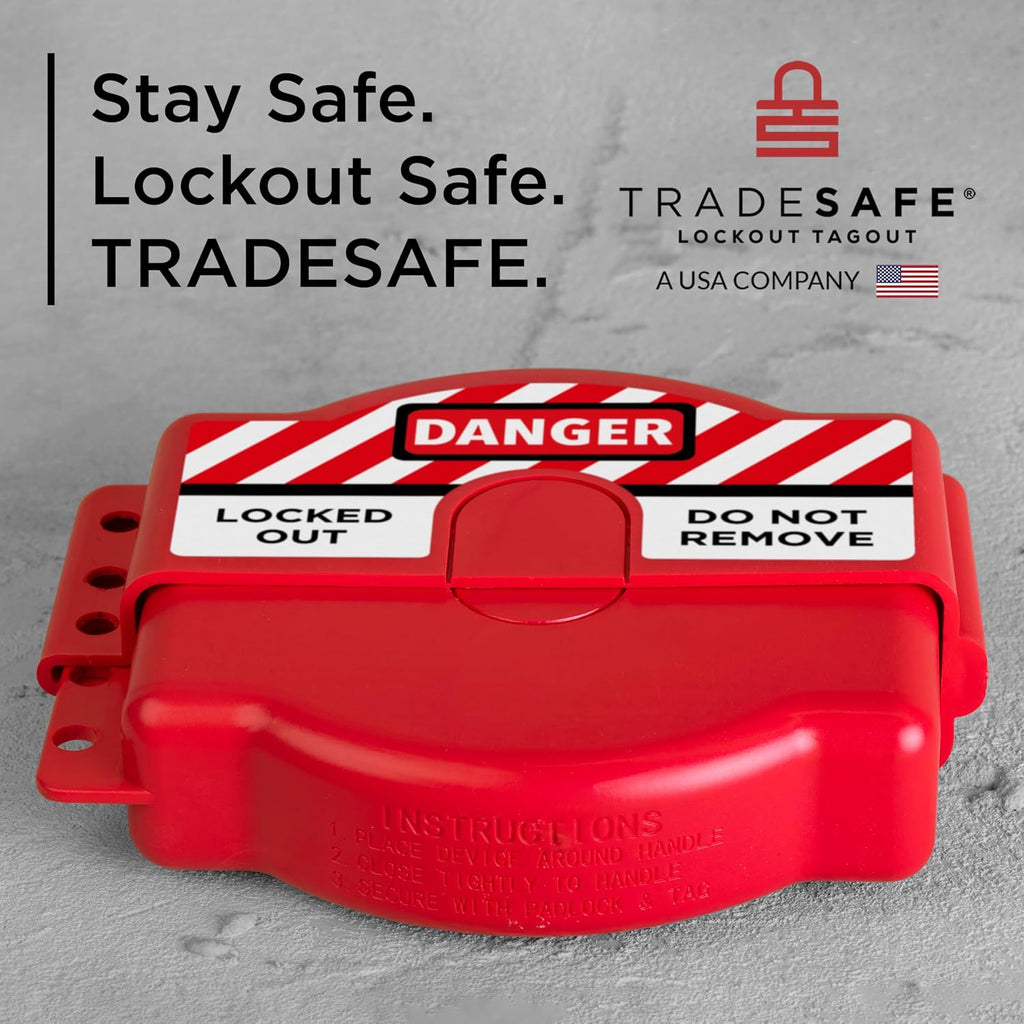 TRADESAFE Adjustable Gate Valve Lockout, 1 to 6-1/2 inch Diameter Handles