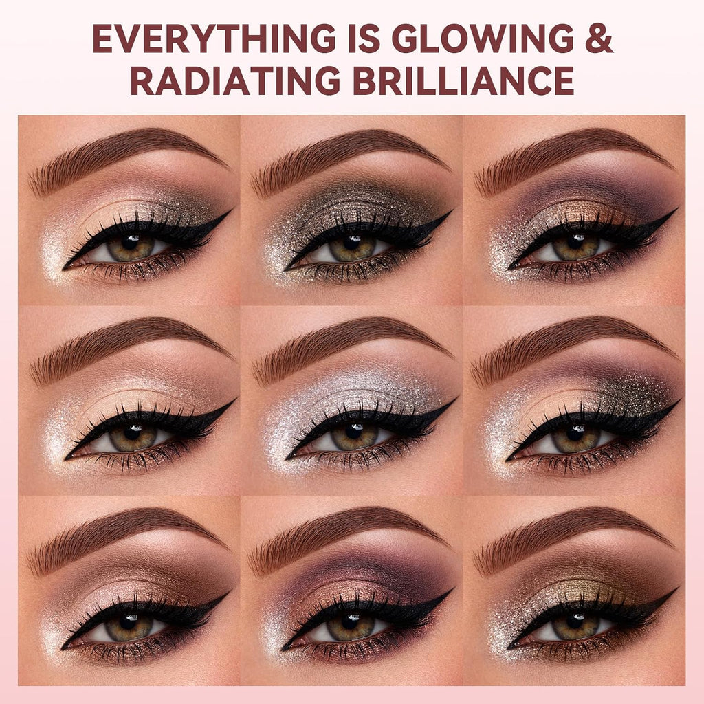 Baked Eyeshadow Palette Set, Matte & Shimmer Metallic Eye shadow, High Pigment Makeup Palette, Soft Blendable &