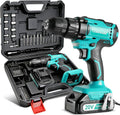 20V Cordless Drill, Electric Power Drill Set with 1 Battery & Charger, 3/8" Keyless Chuck, 2 Variable Speed, 266