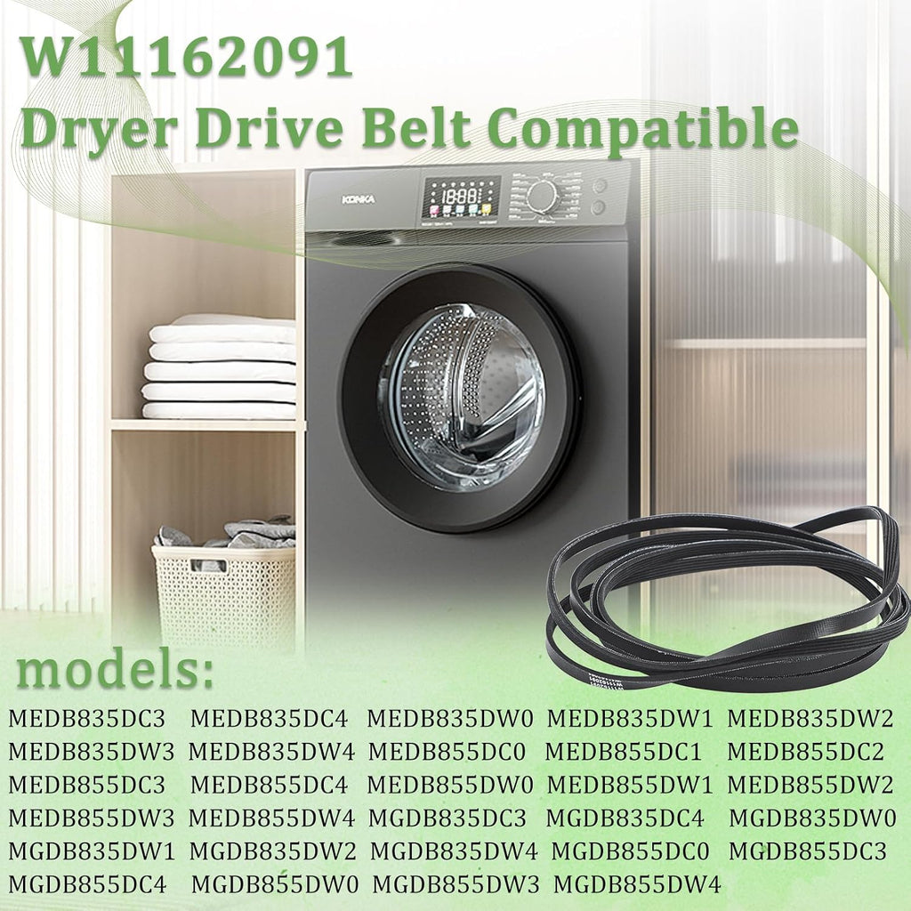 W11162091 W10610886 Fits For Whirlpool Dryer Drive Belt