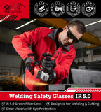 Welding Safety Glasses, IR 5.0 Shade Lens, ANSI Z87.1 Certified