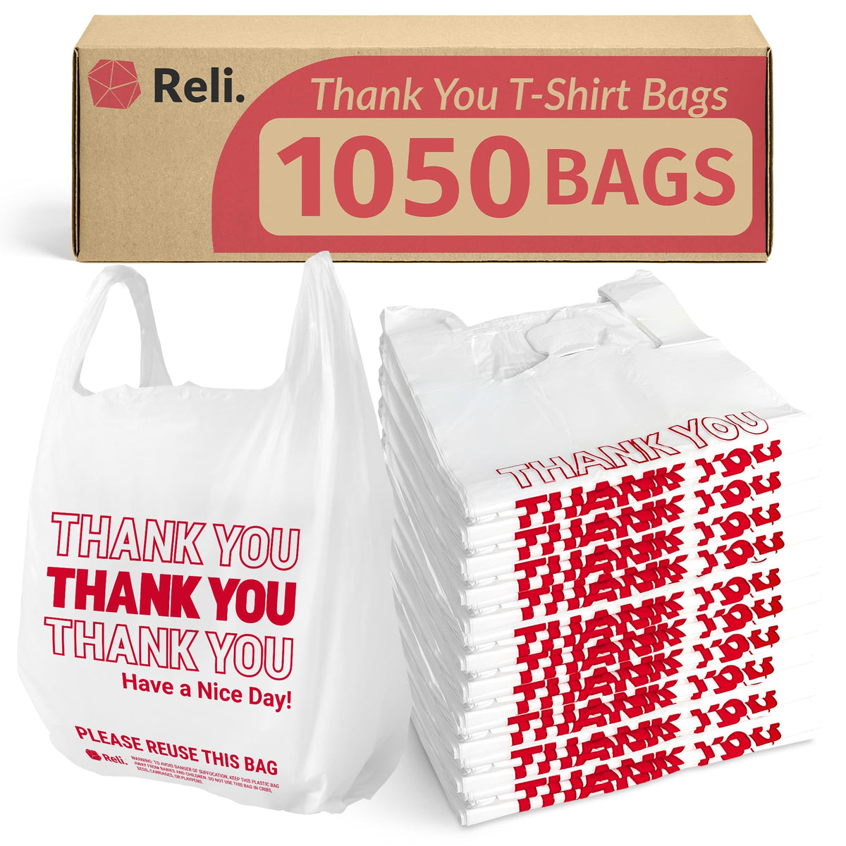 Plastic Bags Thank You (1050 Count)