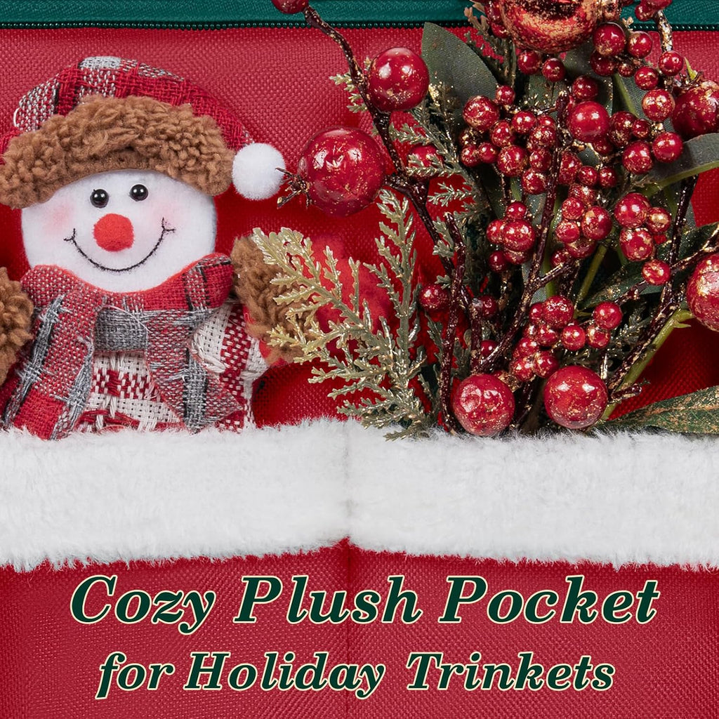 Christmas Ornament Storage Box with Adjustable Dividers Zippered Top Stores up to 128 Holiday Ornaments (3 Inch) Xmas