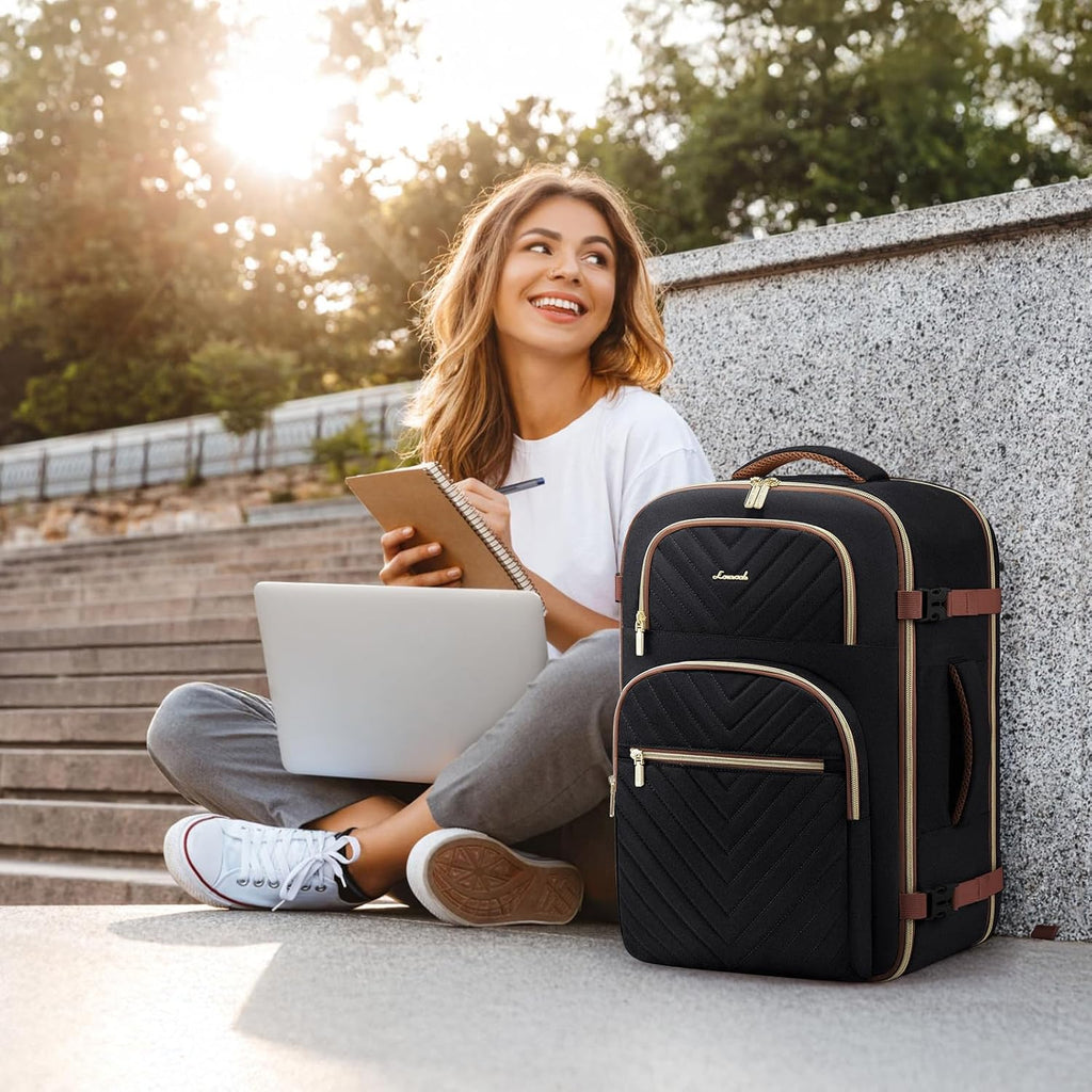Travel Backpack Carry on Flight Approved 50L,Waterproof TSA Travel Essentials Personal Item Backpack for Women