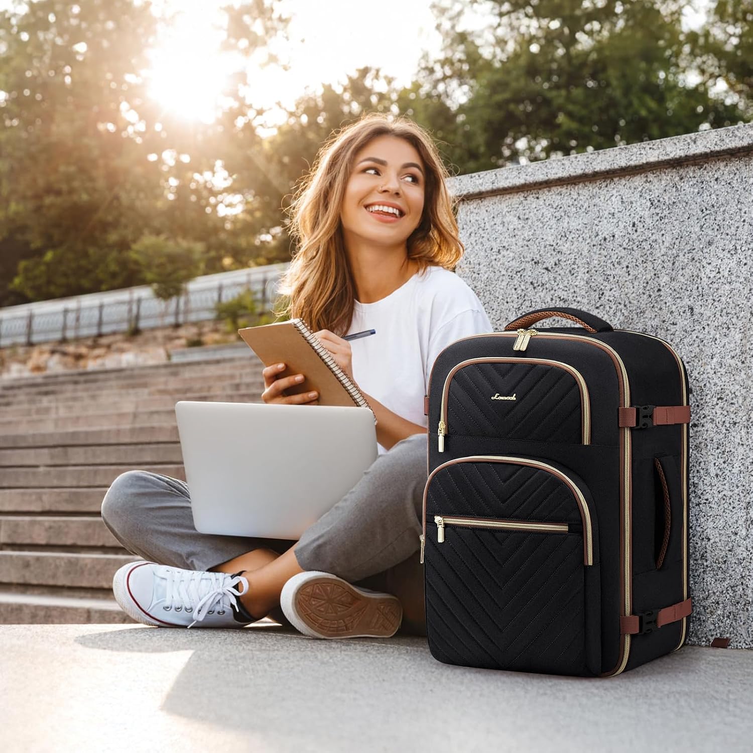 Travel Backpack Carry on Flight Approved 50L,Waterproof TSA Travel Essentials Personal Item Backpack for Women