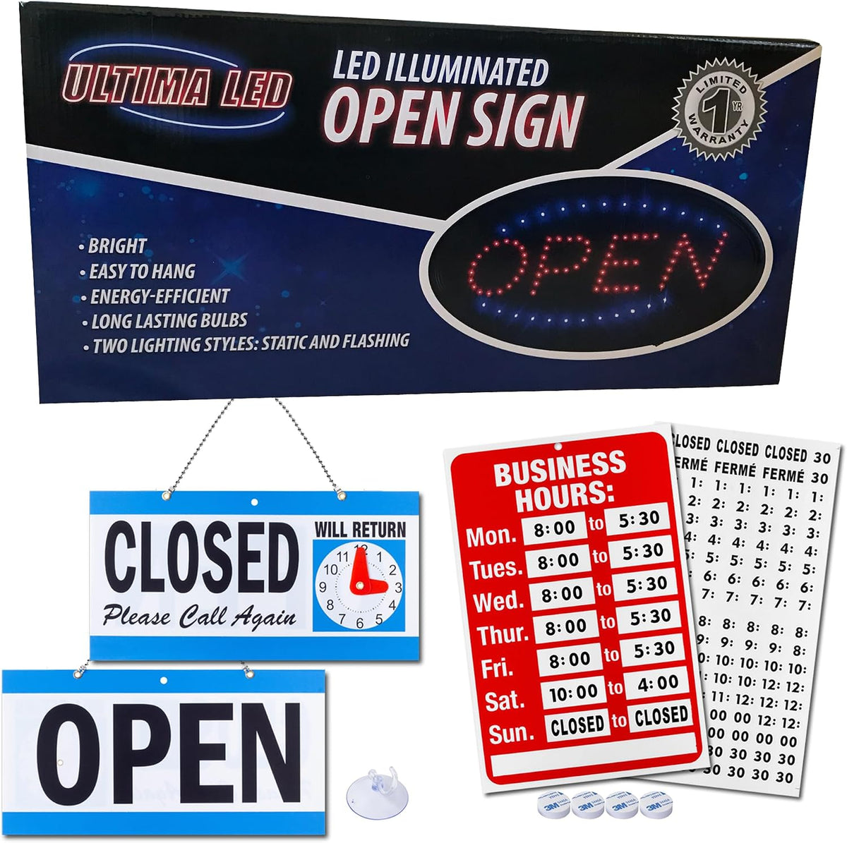 Open Sign for Business, Bright Oval Neon-Style LED Sign