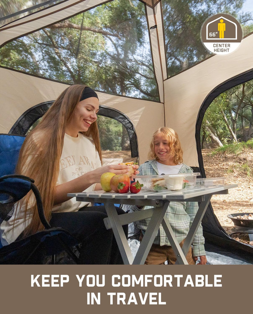 4/6/8/10 Person Instant Tent for Camping Setup in 60s | Camping Tent with Rainfly & Windproof, Portable Instant Cabin