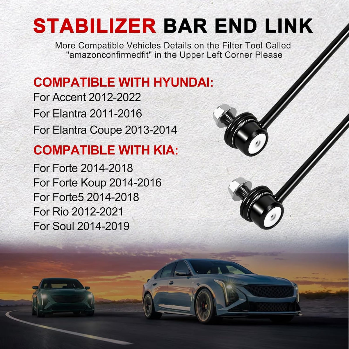 2Pcs K750523 Front Sway Bar Link Kit Suspension Stabilizer Bars