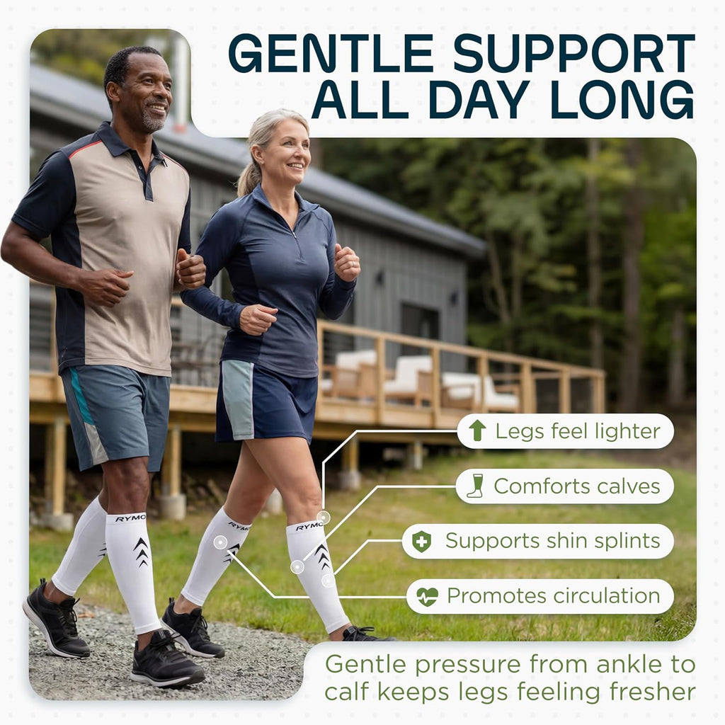 Calf Compression Sleeves Men Women - Leg Compression Sleeve Footless Socks - Shin Splint Relief Fitness Running