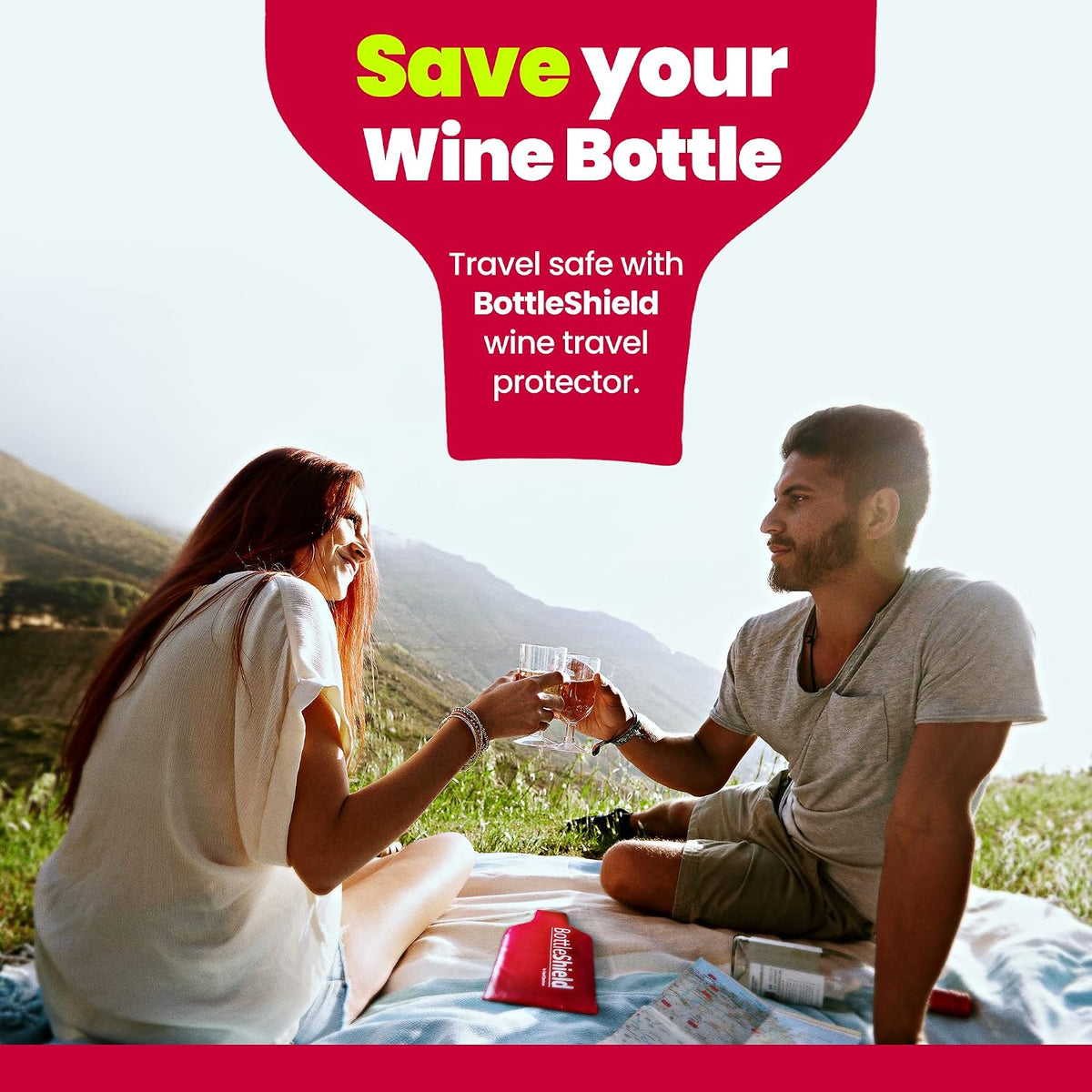 Reusable Wine Protector Travel Bag by Bottle Shield (6-pack) - Unbreakable Bottle Shipping Sleeve, Leak Proof &