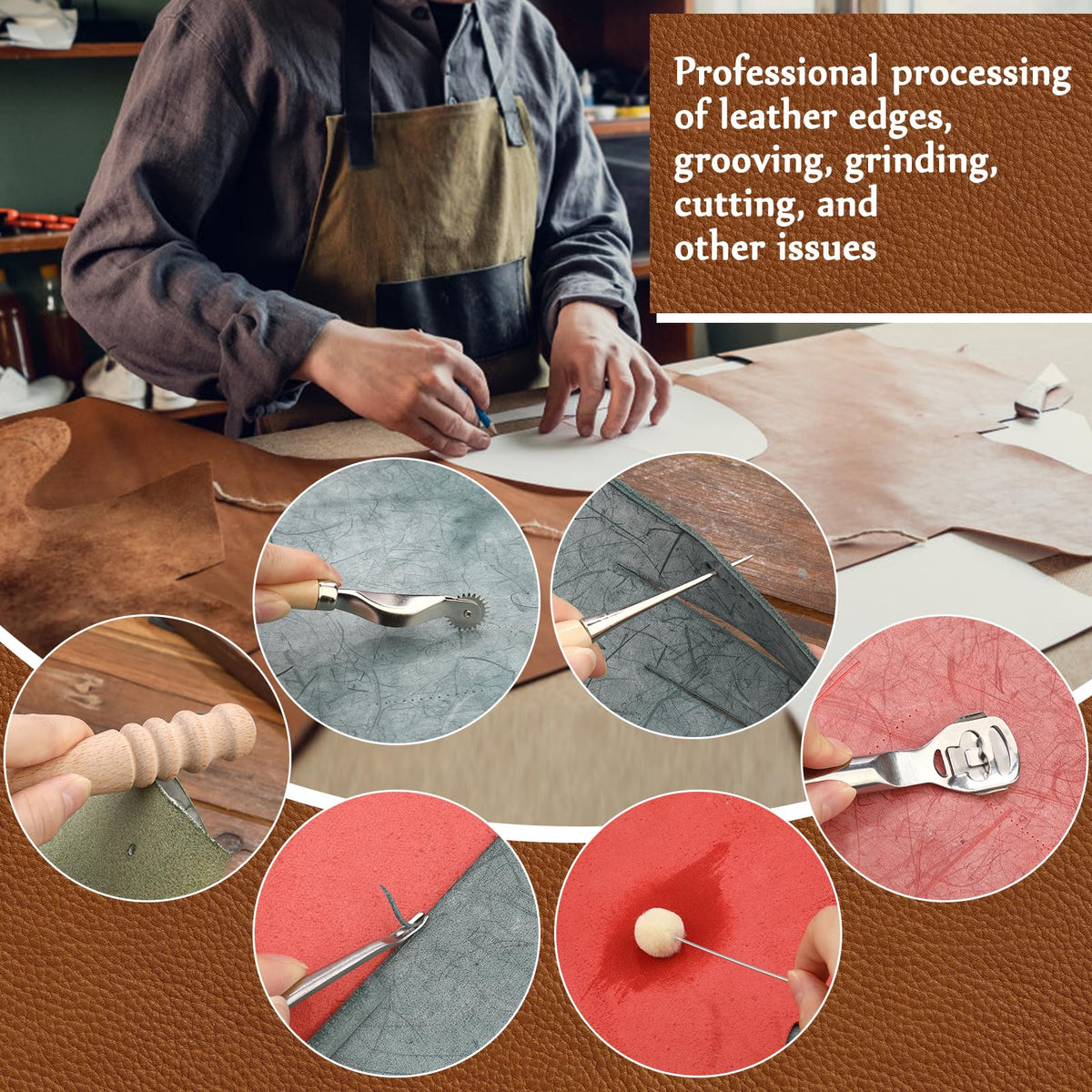 Leather Working Tools Kit, Leather Craft Tools for Stamping Repair