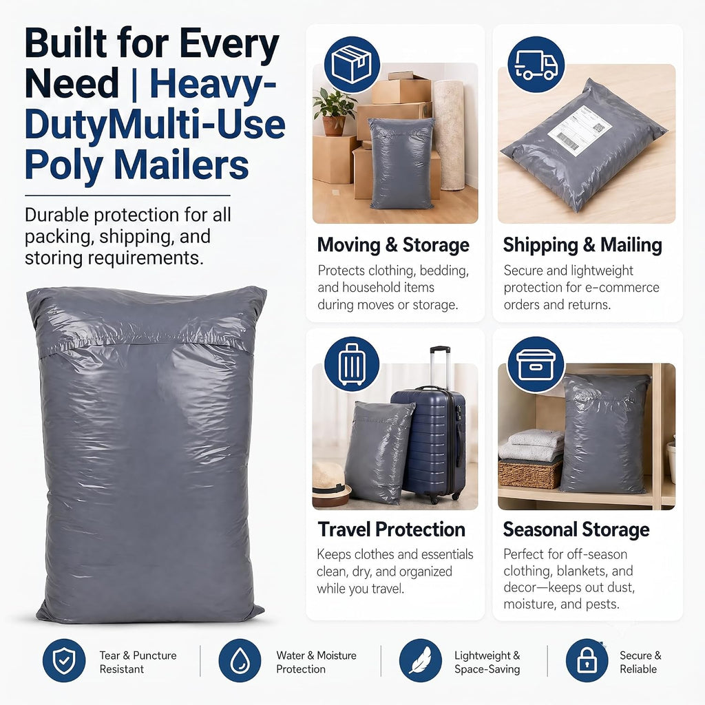 Extra Large Poly Mailers 24x36, 5 PCS Large Shipping Bags Bulk for Clothing