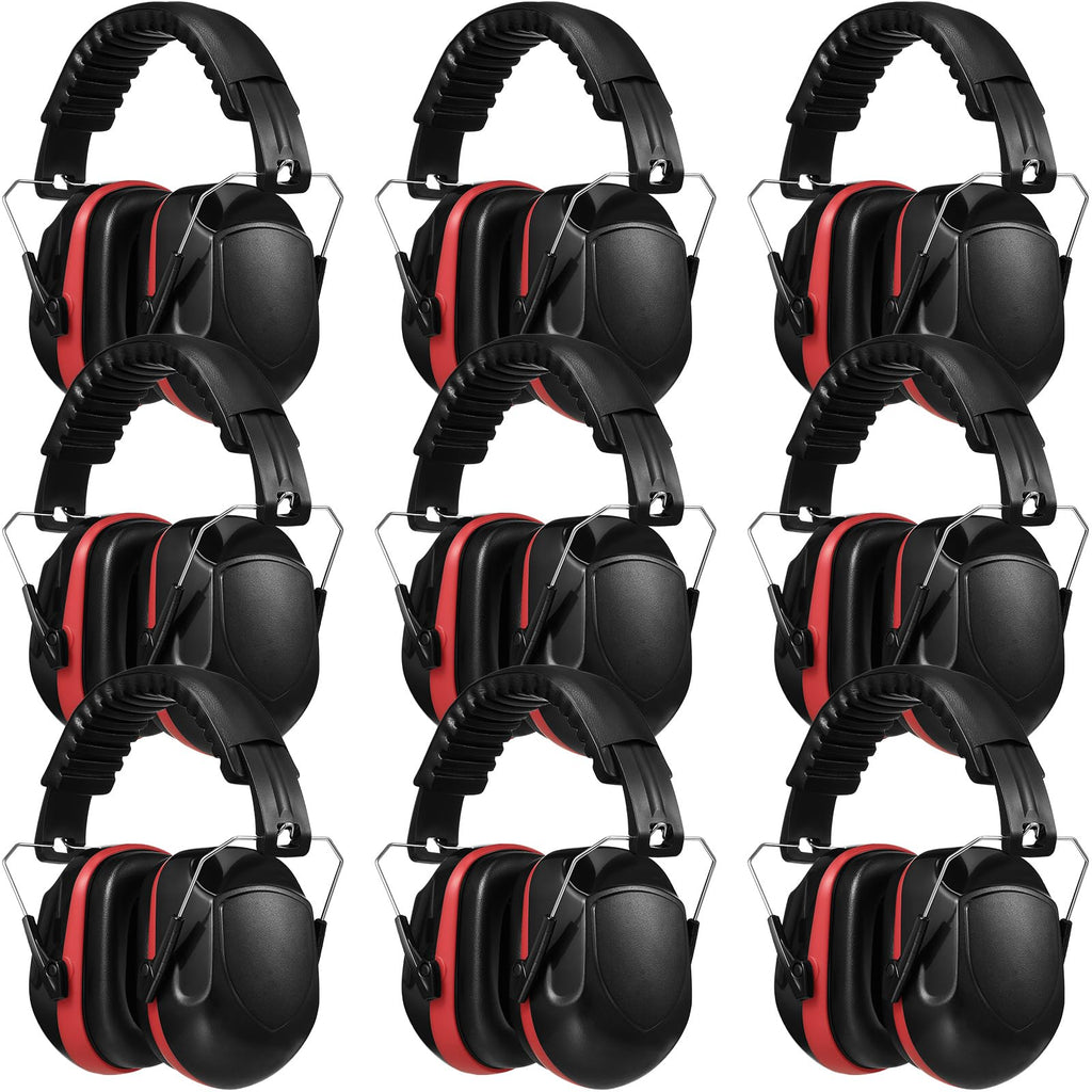 9 Pcs Ear Protection Earmuffs NRR 28dB,Red