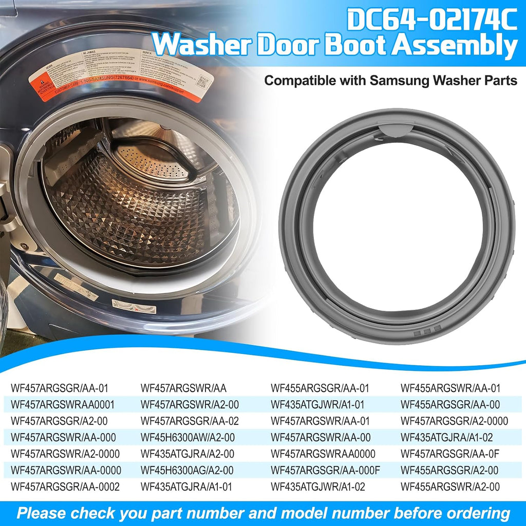 UPGRADED DC64-02174C WF45H6300AW Washer Door Boot Seal for Samsung Washer