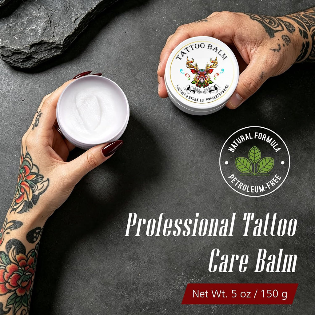 Tattoo Aftercare Balm 5oz – Moisturizing Cream with Plant-Based Vegan Formula