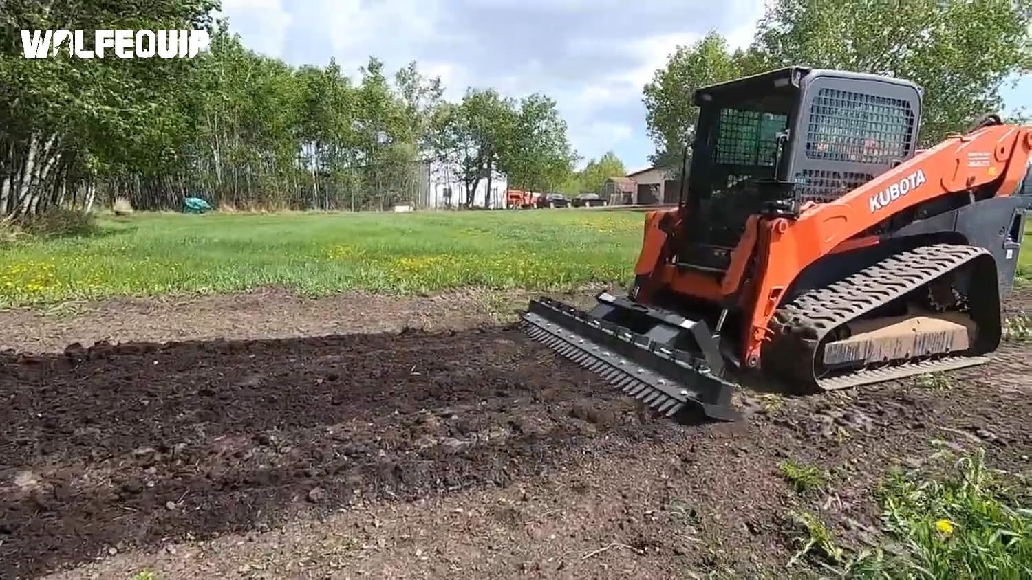 60" Land Leveler Skid Steer Ripper Attachment with 6 Shanks Scarifier Ripping 6.2" Depth for for Skid Steer Loaders