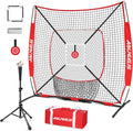 6'x6' Baseball Softball Pitching Net Practice Net,Batting Tee | Baseball Pitching Net with Batting Tee Strike Zone