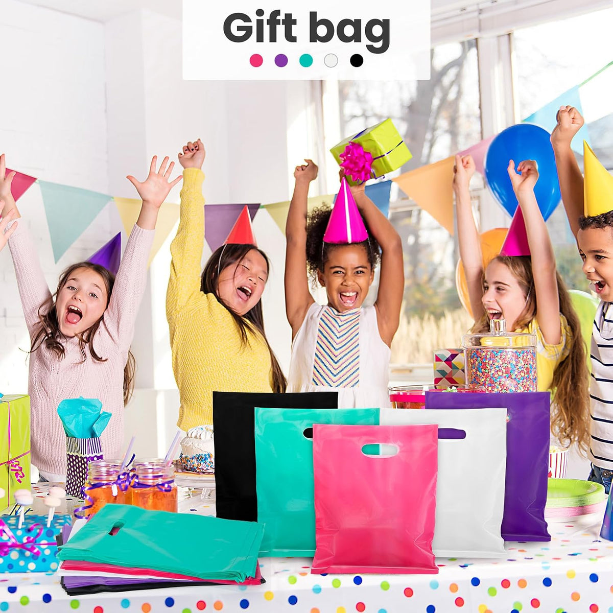 500 Pcs Shopping Bags Bulk for Small Business, Multicolor