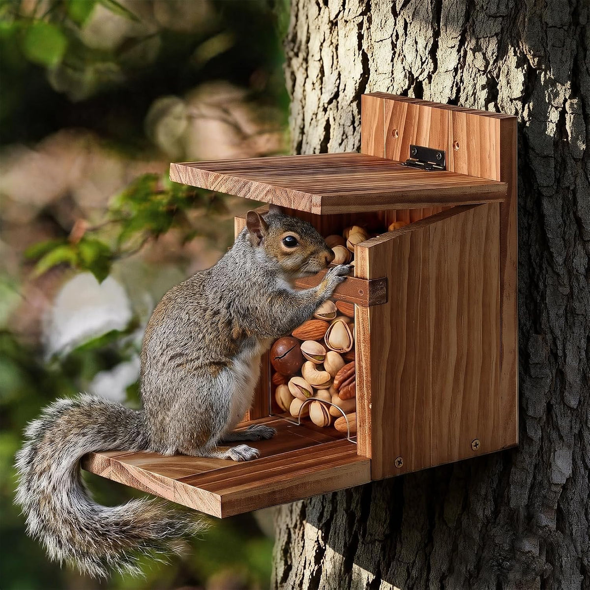 Squirrel Feeders for Outside, Squirrel House for Outdoor - Squirrel Food for Backyard, Chipmunk Feeder, Squirrels