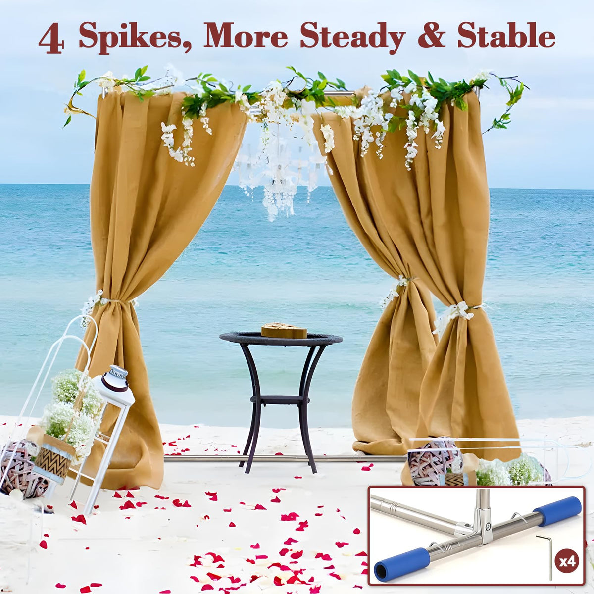 Wedding Arch Backdrop Stand, Heavy Duty 7FT Tall, 4FT Wide Square Rectangular Wedding Arch Frame for Parties Ceremony