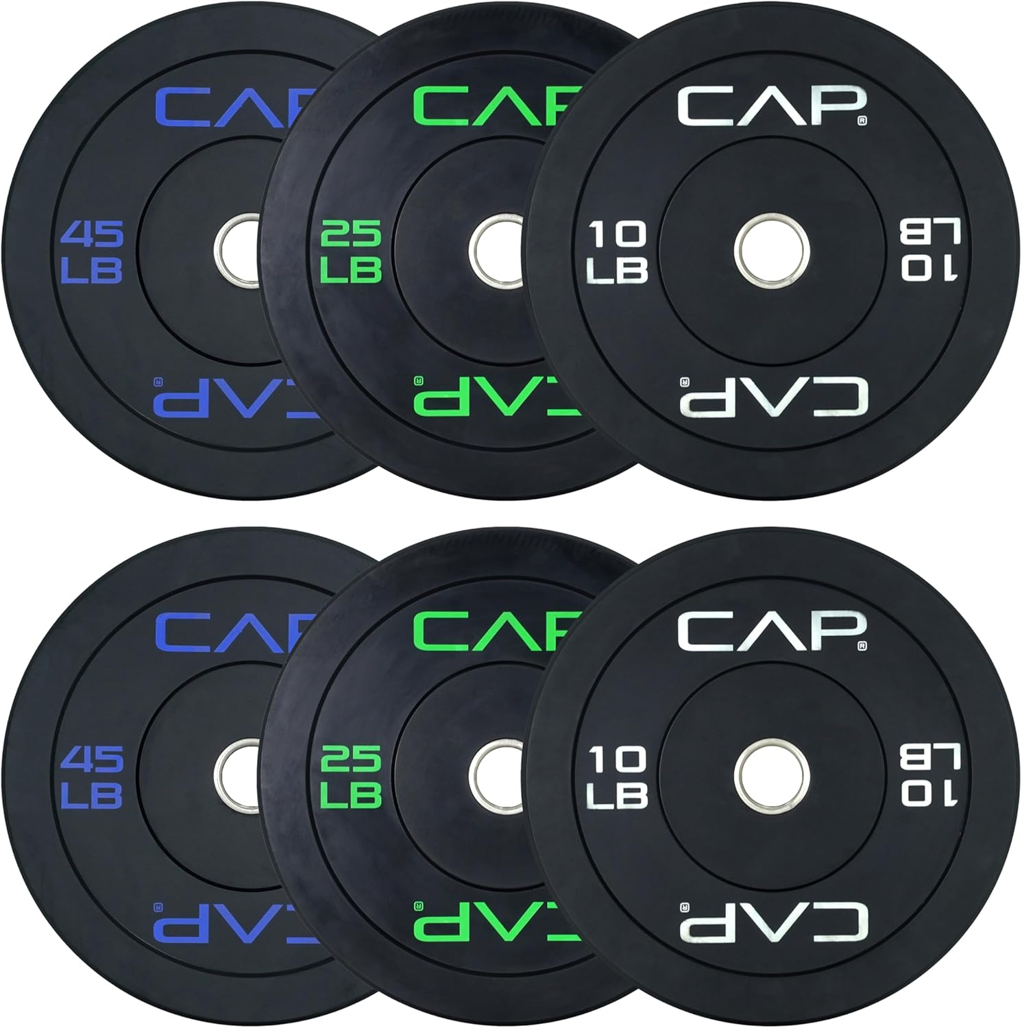 2-inch Olympic Bumper Plate Weight Set | 100-370 lbs | Multiple Colors | Storage Rack Optional