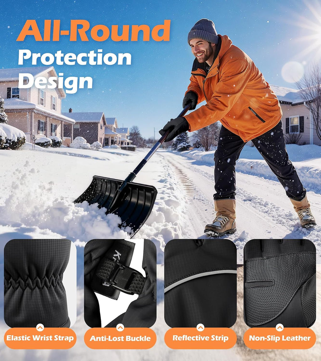 Winter Gloves Men Women Made with 3M Insulation & Plush Lining, -10°F Windproof & Water-Resistant Snow Gloves for
