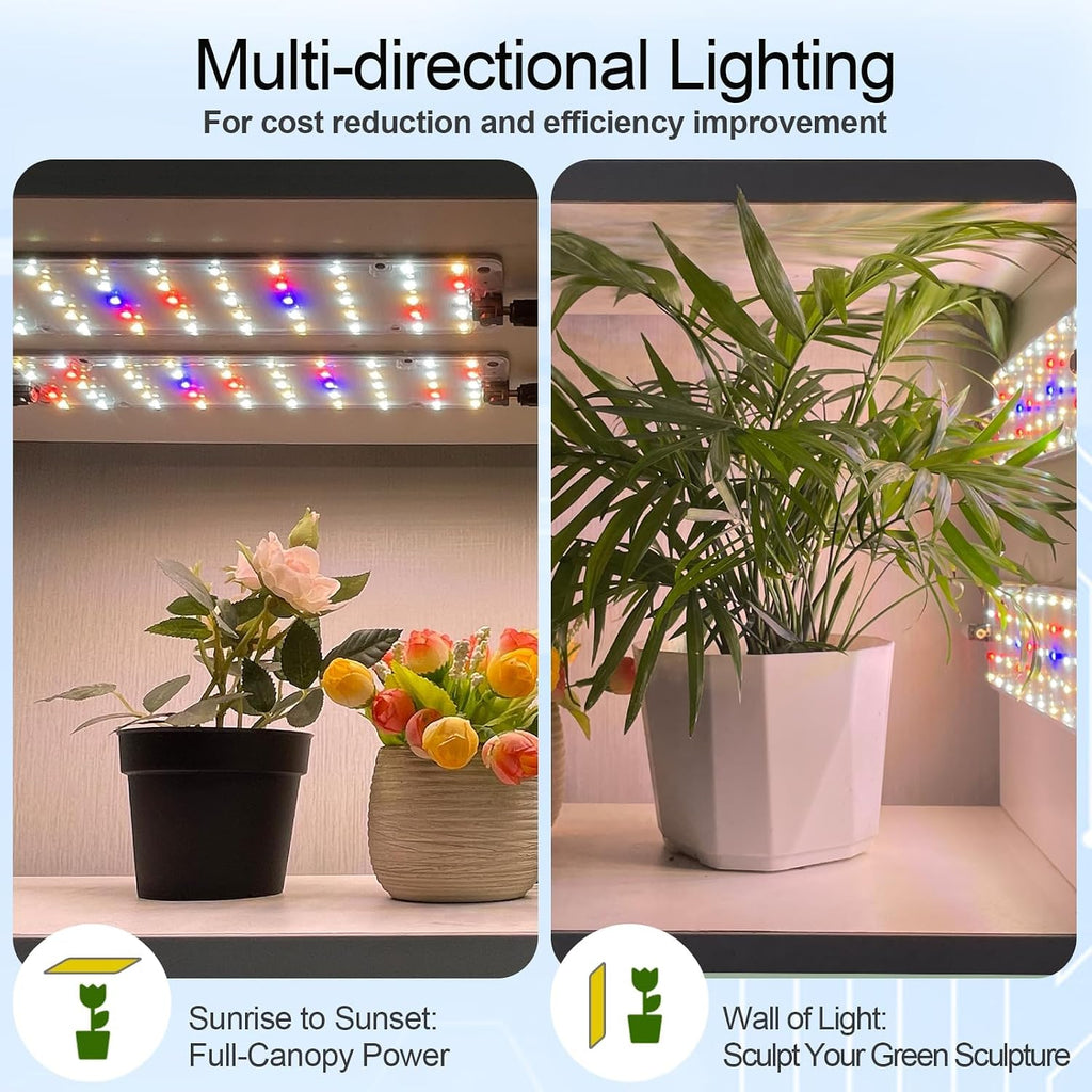 40W Full Spectrum Grow Light, Dimmable Timer, Ultra Thin Linkable | 6/12/16h timer,adjustable brightness,ultra-thin