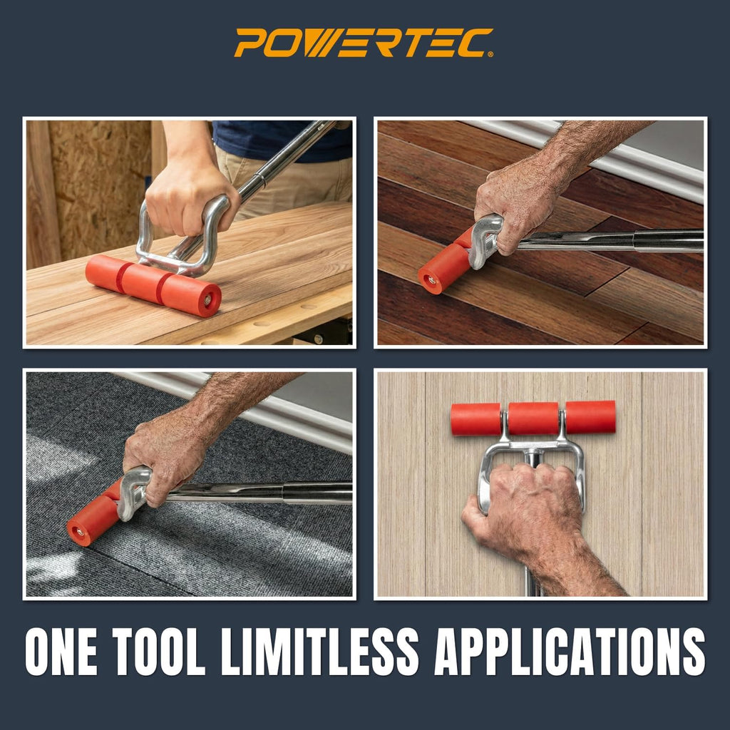 Extendable Floor and Wall Roller for Vinyl Flooring, Tile & Linoleum Roller with Extendable 17" to 27" Handle, 7.5"