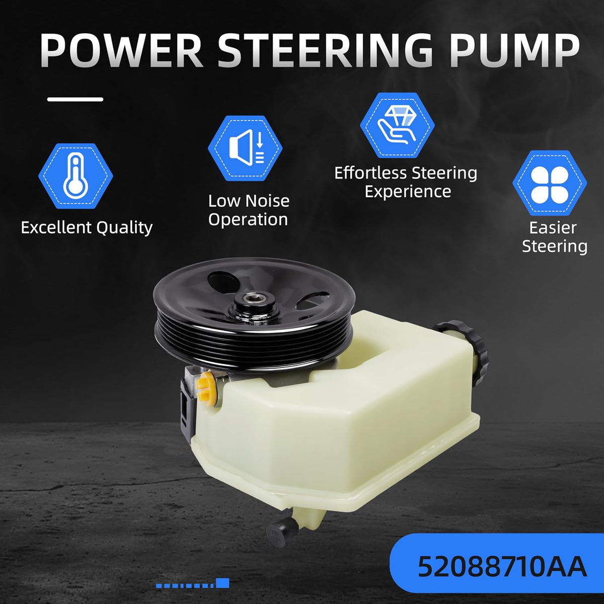 Power Steering Pump, 20-64610, for Jeep Liberty 2002-2006 V6 3.7L