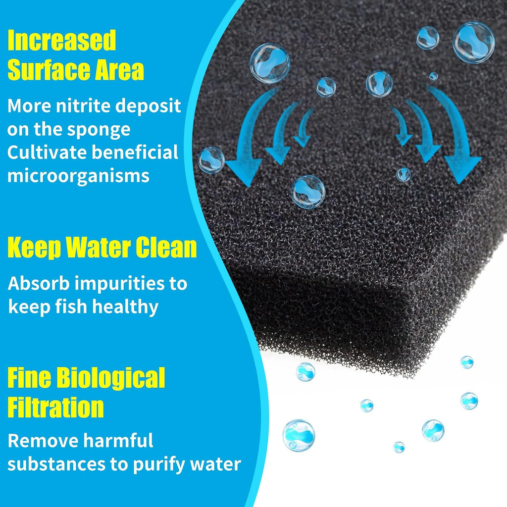 Aquarium Bio Sponge Filter Media Pad 36" x 12" x 1" / 72" x 12" x 1" Open Cell Foam Sheet Cut-to-Fit for Fish Tank