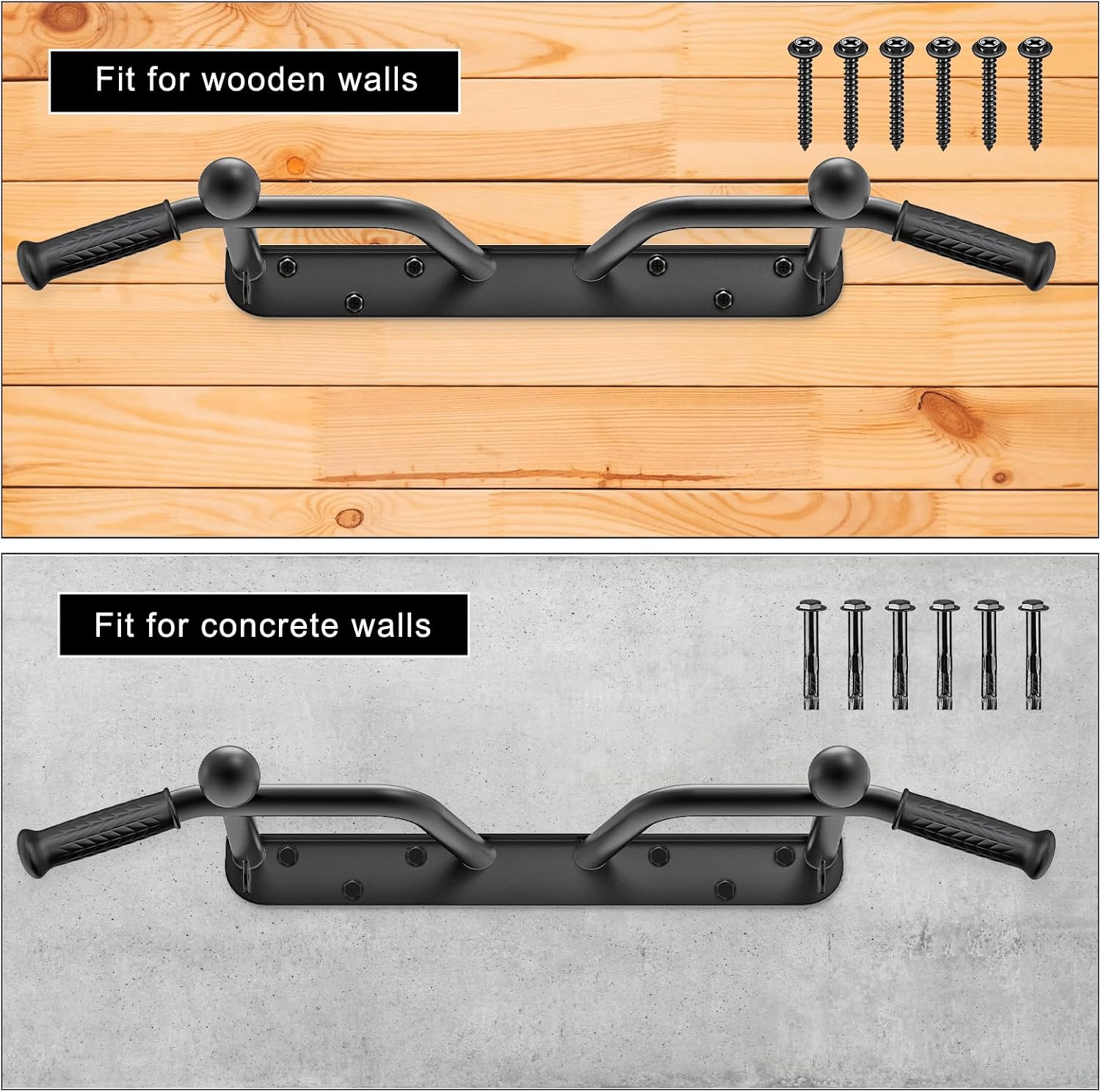 Pull Up Bar Wall Mount 440 LBS Capacity Doorway Chin Up Bar Multifunctional Steel Chinup Bar with with Resistance