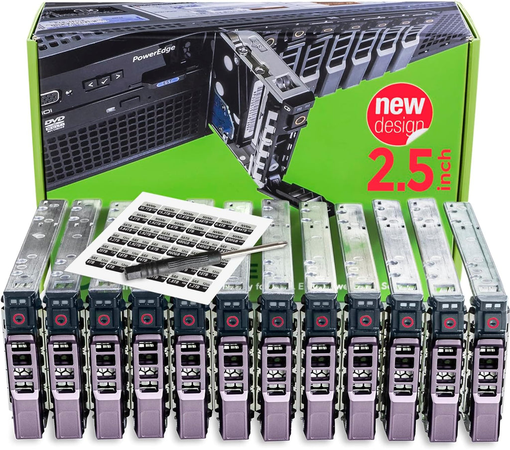WORKDONE 12-Pack 2.5" SFF Caddy - fits Dell PowerEdge 13-11th Gen G176J