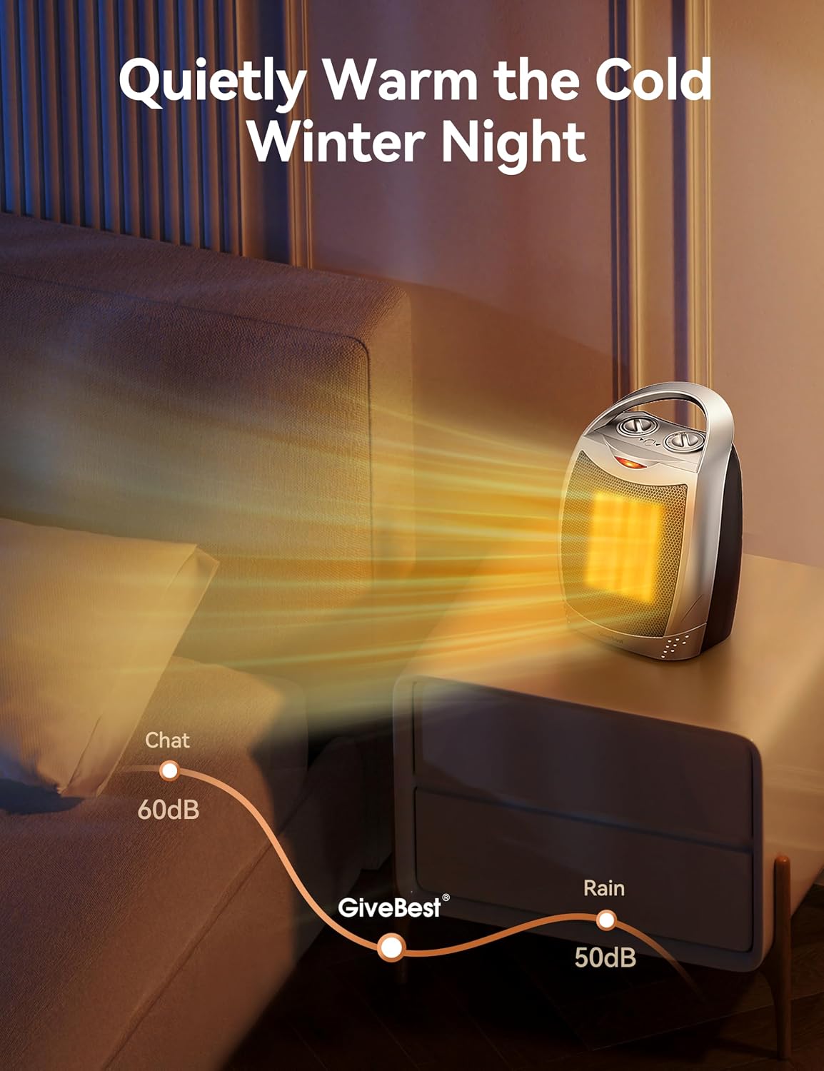 Space Heater, Portable Space Heaters for Indoor Use | Desk Heater with Thermostat, Overheat and Tip Over Protection