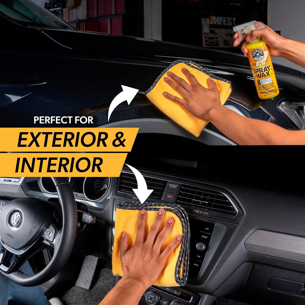 Professional Grade Premium Microfiber Towels for Cars, Gold, 16" x 16", Ultra-Soft and Scratch-Free Car Detailing
