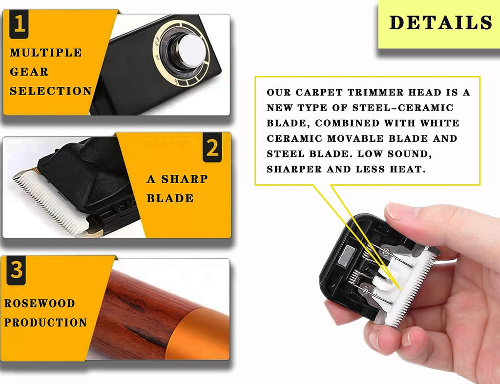 Carpet Trimmer with Shearing Guide, Electric Speed Adjustable Rug Tufting Carver Clippers, Electric Rug Shears Carpet