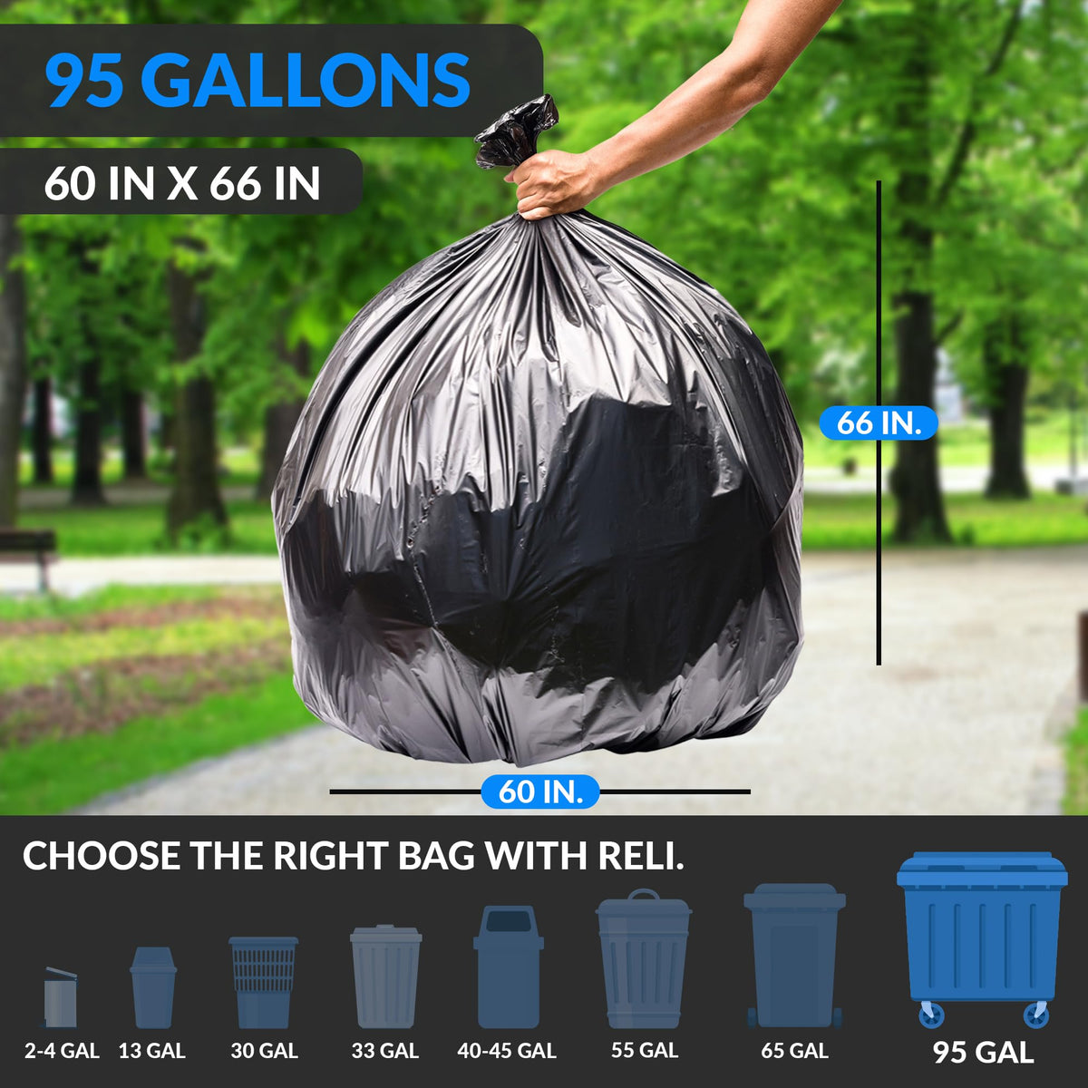 95 Gallon Trash Bags Heavy Duty