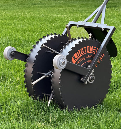Patented Rolling Lawn Aerator Compacted Soil Loosening Manual Coring Tool | Yard Grass Pulling Plugs, Manual Aeration