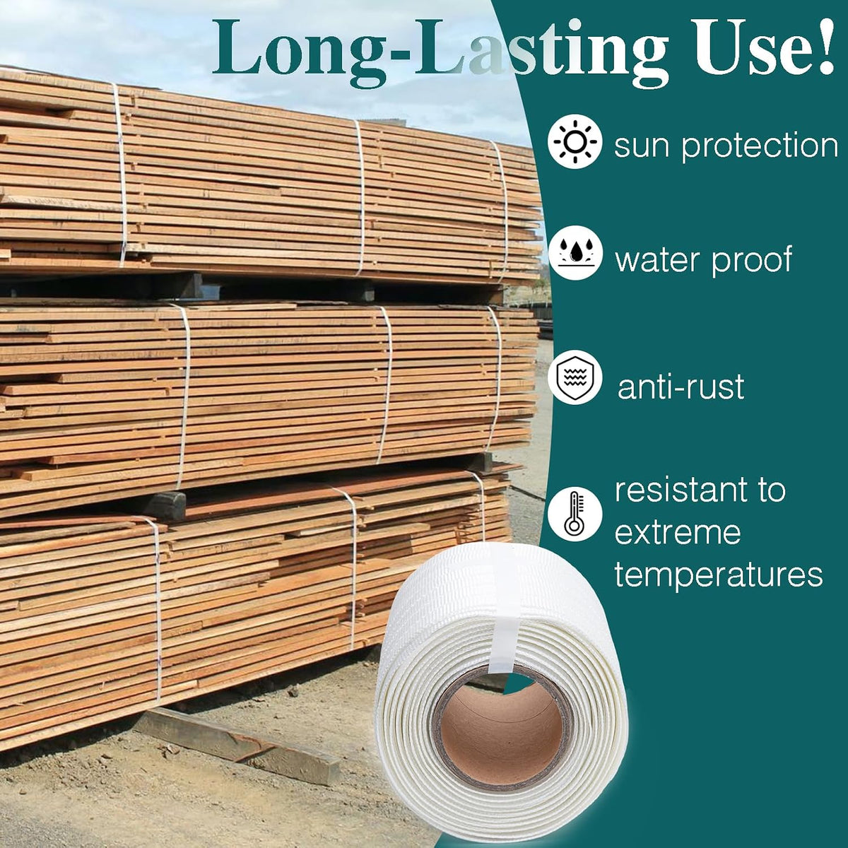 Packaging Strapping, Polyester Strapping, Woven Cord Strapping Roll 328' X 3/4" X 0.033" Pallet Strap Coil - Heavy