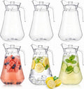 Tessco 6 Pcs Plastic Pitchers 60 Oz Clear Water Beer Jug Large,Modern